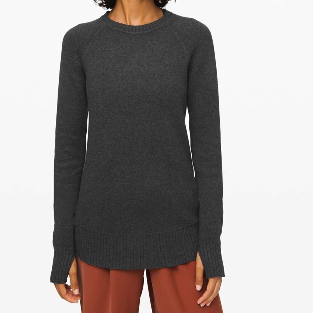 Lululemon Still Lotus Sweater Reversible in Heathered Black Fits Small